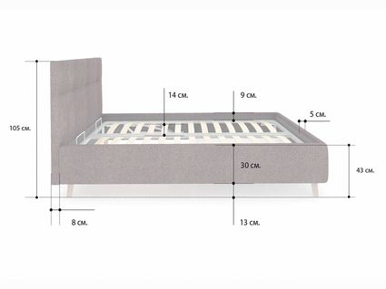 Кровать Сонум Bella Рогожка Мокко (с подъемным механизмом) 90х190