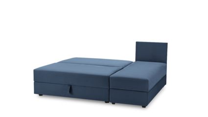 Диван Фиеста Мебель Джелонг Лайт с оттоманкой велюр Vivaldi 14 синий Длина 203 см