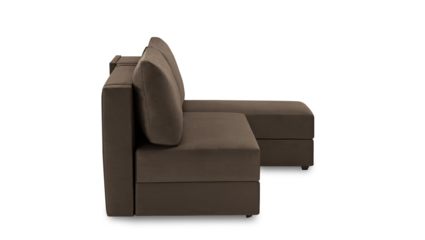 Диван Фиеста Мебель Джелонг Лайт с оттоманкой велюр Vivaldi 24 темно-коричневый