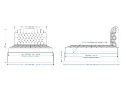 Кровать Lonax Венеция велюр Dolly-3 (с подъемным механизмом) 140х195