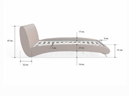 Кровать Сонум Verona Рогожка Деним 140х200