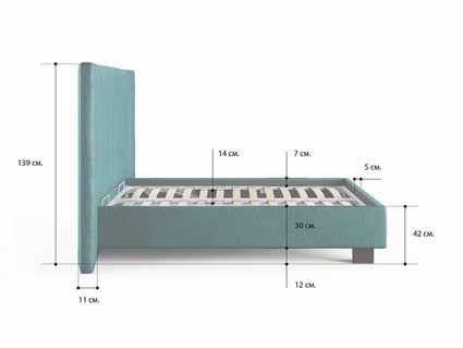 Кровать Сонум Barbara Рогожка Мокко (с подъемным механизмом) 180х200