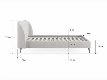 Кровать Сонум Rosa Кашемир Серый